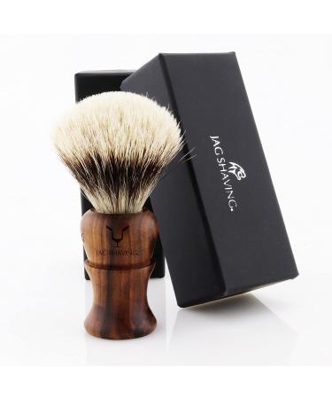 Jag Shaving Razor brush - Silvertip roof hair shaving brush - sustainable shaving brush made of wood - noble design wooden handle - perfect shaving brush - for your razor