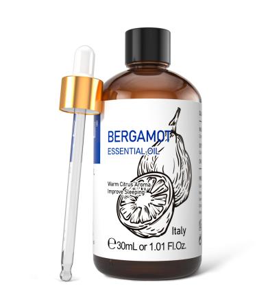 HIQILI Bergamot Essential Oil Pure Bergamot Oil for Hair Skin Aromatherapy - 30ml Bergamot 30.00 ml (Pack of 1)