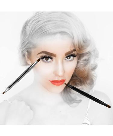 Retractable Dual End Lip Brush with Cap - Portable Makeup Brush for Lip Contours and Concealer - Perfect Christmas Gift (Silver) - Buy Online on GoSupps.com