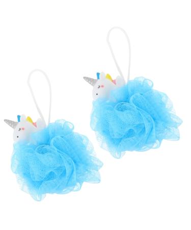 2Pcs Unicorn Bath Ball loofah Brush Kids Bath mesh Shower Scrubber for Body Dead Skin Clean Pouf Kids loofah Baby spa tub Cartoon Bath mesh Ball PVC Washing Ball Toddler Sponge 1 Count (Pack of 1)