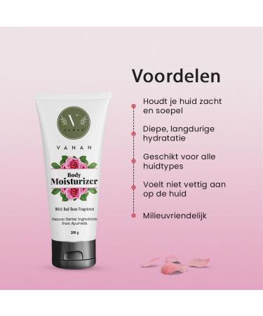 Vanan Body moisturizer with red rose fragrance and natural herbal ingredients from Ayurveda - Buy Online on GoSupps.com