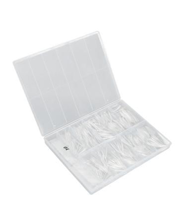 Artificial False Nail Tips False Nail Tips Set Easy Painting Ultra Thin Transparent Various Sizes for DIY Nail Art (07#)