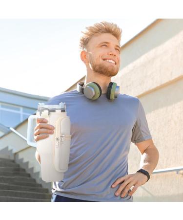 Multivalue Water Bottle Holder for Stanley Cup - Chic Tote with Strap & Phone Bag | Fits 40oz Tumbler - Ideal for Hiking (Black) - Buy Online on GoSupps.com