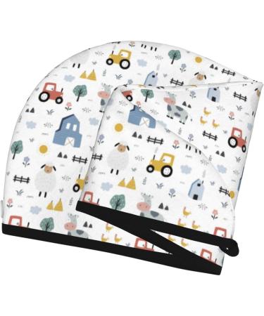 Cute Sheep & Cows Microfiber Hair Towel | Super Absorbent Coral Velvet Wrap for Women | Quick Dry for Long Curly & Thick Hair - International Shipping Available - Buy Online on GoSupps.com