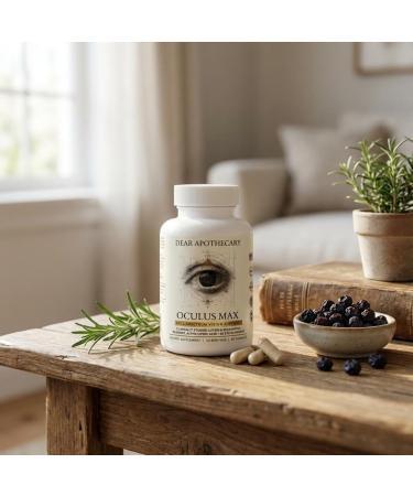 Dear Apothecary Oculus Max Eye Vitamins with Lutein and Zeaxanthin - Bilberry Alpha Lipoic Acid - Vision Supplement for Adults - 20+ Eye Nutrients - Non-GMO Gluten Free - 60 Capsules - Buy Online on GoSupps.com