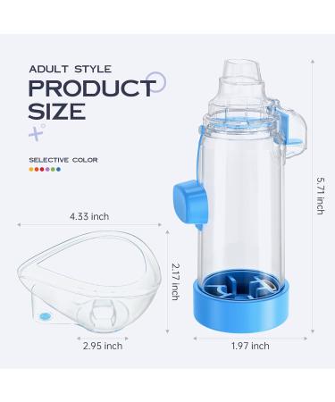 Handheld Inhaler Spacer for Infants Children and Adults - Anti-Static - Portable Design for Home School and Travel - Soft Silicone Mask - Nessi OTC Spacer - Easy to Clean (Blue Adult) - Buy Online on GoSupps.com