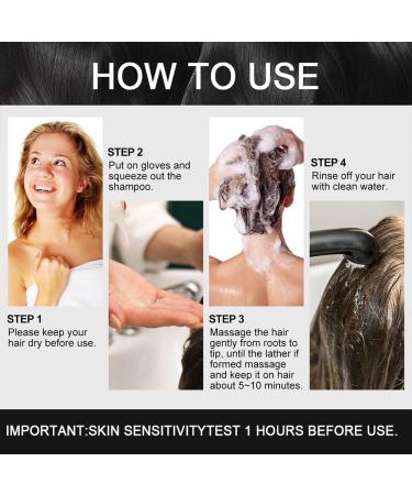 Natural Black Hair Coloring Shampoo 3-IN-1 Hair Coloring Shampoo Nourishing and Dyeing Brown Hair for Men and Women in 10-15 Mins(Natural Black) - Buy Online on GoSupps.com