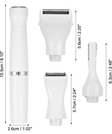 Buy VOCOSTE 4-in-1 Electric Shaver for Women - Body Hair Removal Set in White | International Shipping - Buy Online on GoSupps.com