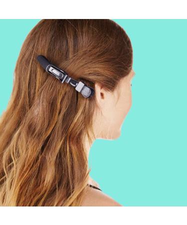 Thetho Hair Clamps - 15 Professional Hair Clips for Stylists | Durable Plastic Black Hairdresser Clips (11.5cm) - Buy Online on GoSupps.com