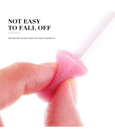 Healvian 100pcs Oral Care Sponge Swab - Disposable Mouth Swab for Tooth Cleaning - Dental Care Kit (Pink) - Buy Online on GoSupps.com