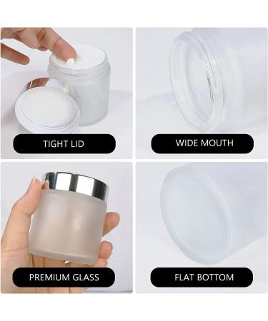 15 Pack 4 oz Frosted Glass Jars with Silver Lids - Refillable Cosmetic Containers for Cosmetics, Body Butter, Face Cream, Travel Size - Buy Online on GoSupps.com