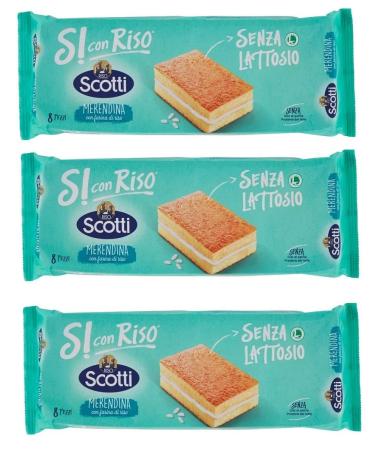 scotti Riso Scotti Merendina with Rice Flour Snacks with Lactose-Free Rice Flour (8 x 25 g) 200 g Rice Flour without Palm Oil Milk Protein Free