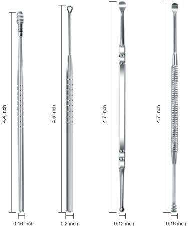 FIXBODY Earwax Removal Kit - 4 PCS Stainless Steel Ear Pick Set with Storage Box - Buy Online on GoSupps.com