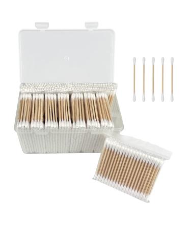 1000 ct (2000 Tips) Bamboo Cotton Swabs - Biodegradable Double Tips Cotton Buds - Natural Organic Cotton Swabs - Pure Cotton Buds For Ear Beauty & Personal Care - Buy Online on GoSupps.com