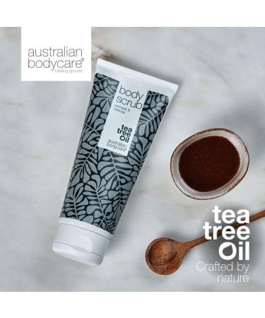 3x Body Scrubs 200ml with tea tree oil | Against pimples impure skin ingrown hair keratosis pilaris and strawberry legs | 100% natural and vegan | Dermatologically tested Tea Tree Oil 200 ml (Pack of 3) - Buy Online on GoSupps.com