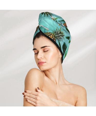 Quick-Dry Hair Towel Wrap - Tropical Pineapple Towel Turban for Efficient Hair Drying - Buy Online on GoSupps.com