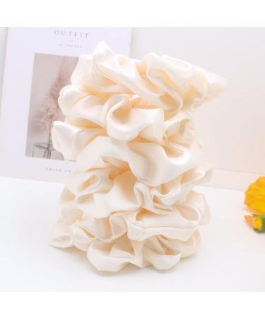 6 Pieces Hair Scrunchies Satin Elastic Soft Hair Ties Scrunchy Hair Bands for Women Girls (Beige) - Buy Online on GoSupps.com
