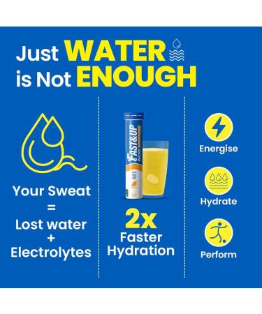 Fast&Up Reload Orange + Caffeine - Instant Electrolytes & Hydration - 80 Effervescent Tablets (4 x 20) - Saver Multipack Orange + Caffeine 20 count (Pack of 4) - Buy Online on GoSupps.com