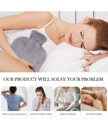 Buy Opamoo 2L Hot Water Bottle with Fluffy Cover for Pain Relief | Ideal for Adults & Children - Gray - Buy Online on GoSupps.com