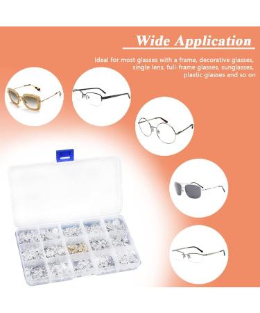 Mesee 150 Pairs Glasses Nose Pads Set | Soft PVC Slide-Resistant Pads for Glasses & Sunglasses | Complete Glasses Repair Kit with 15 Sizes & Screw System - Buy Online on GoSupps.com