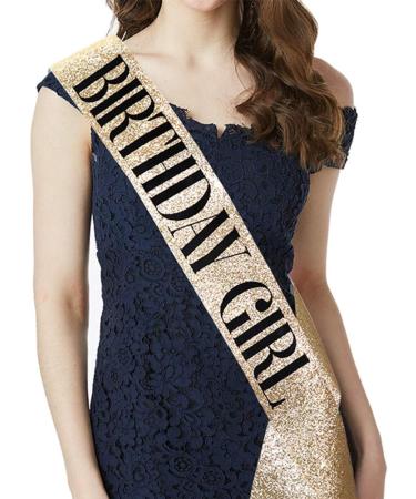 Birthday Girl Sash & Rhinestone Tiara Kit - Gold Glitter Set for Women | Birthday Party Supplies - Buy Online on GoSupps.com