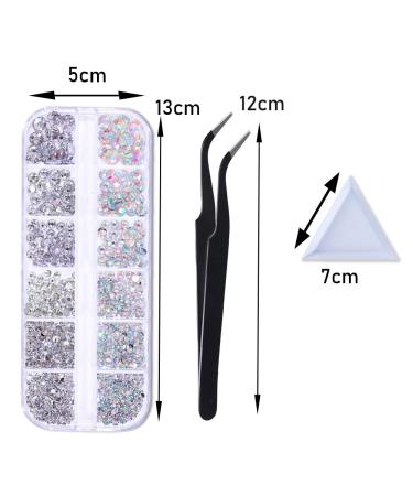 1500 Self-Adhesive Rhinestones - 6 Sizes for Nail Art DIY and Clothing | Includes Tweezers & Picking Pen - Buy Online on GoSupps.com
