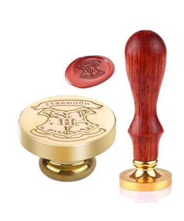 Wax Seal Stamp Hogwarts Retro Wax Seal Stamp with Handle Great for Embellishment of Envelopes Invitations Wine Packages Greeting Cards etc(H) Copper