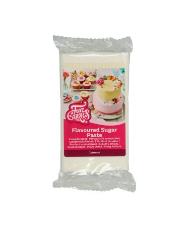 Funcakes taste fondant lemon: delicious taste smooth texture easy to roll out roll fondant perfect for cakes cupcakes and cookies.Halal kosher and gluten -free.250 g Lemon 250 g
