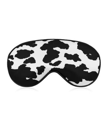 Cow Skin Animal Pattern Sleep Mask for Women Adjustable Sleeping Eye Shades Cover with Elastic Strap