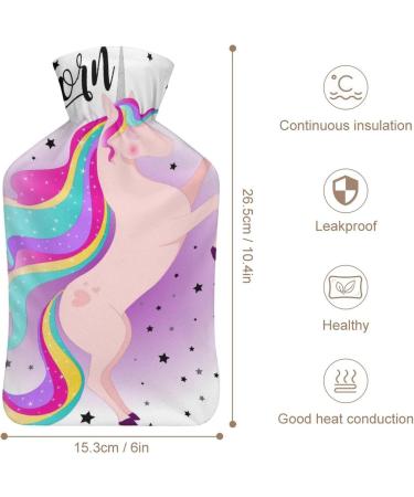 Hot Water Bottle with Lid - Unicorn Rubber Hot Water Bag for Pain Relief Cramps & Foot Warmer - Hot & Cold Therapy - Buy Online on GoSupps.com