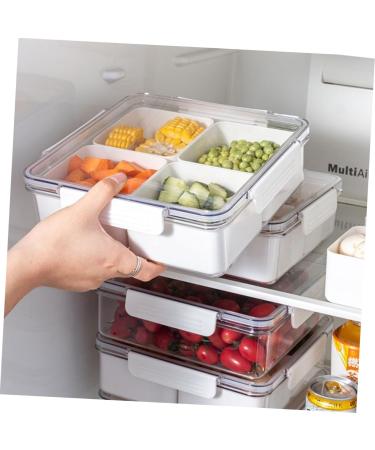 FELTECHELECTR Dried Fruit Plate Fruit Tray with Lid Appetizer Tray Party Candy Case Child Vegetable Storage Rack 20X20X6.5CM White - Buy Online on GoSupps.com