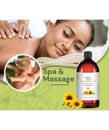 Buy Pagra Natur Organic Massage Oil - 1L Sunflower Oil (1st Cold Pressing) | International Shipping Available - Buy Online on GoSupps.com