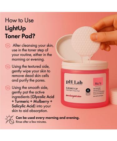 pH Lab Light Up Toner Pad Exfoliating & Hydrating Dual-Sided Facial Pads for Even Skin Tone - Buy Online on GoSupps.com