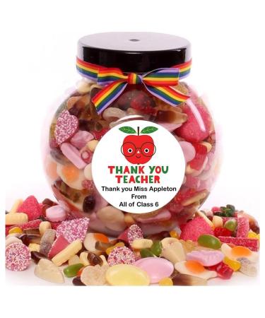 Thank You Teacher Large Personalised Sweet Jar - 1800g
