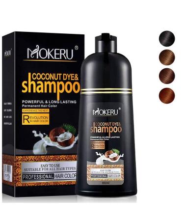 MOKERU DARK BROWN Hair Color Shampoo  Hair Dye Shampoo for Women & Men  Cover Gray and White Hair  Instant Hair Colouring  Easy to Use & Long Lasting