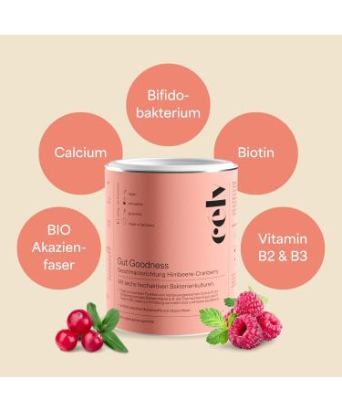 C lv Gut Goodness Raspberry Cranberry Drink Powder | 30 Portions | Gut Health & Intestinal Bacteria | Made in Germany - Buy Online on GoSupps.com