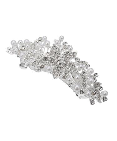 HAPINARY Rhinestone Hair Clip Headwear for Women Flower Hair Clips for Women Rhinestone Flower Hair Clip Girl Headdress Flower Hair Barrette Sparkly Hair Clip Hair Accessory Bride Abs