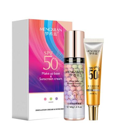 Makeup Primer and Sunscreen Set  Isolation Cream Invisible Pore  Sunscreen lotion spf 50  Skin Tone Correcting and Brightening Primer  Cover Acne Marks  Oil Control Moisturizing - Buy Online on GoSupps.com