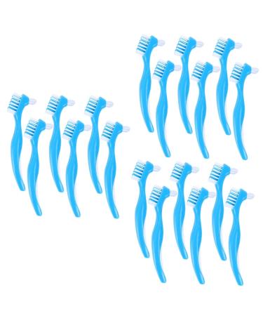 18 pieces double tooth prosthesis ridge false teeth toothbrush wisdom interdental prosthesis adhesive dentures brush end tissue toothbrush top toothbrush bathing brush double -sided 1 piece (1 Pack) bluex 3 pieces.