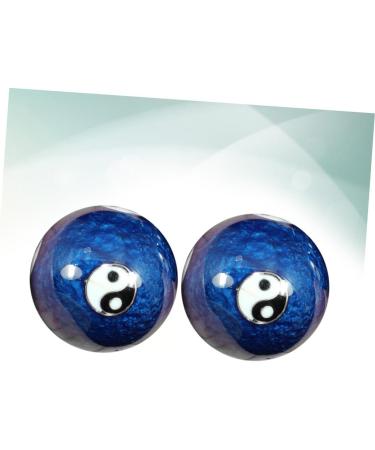 Lurrose Blue Enamel Gymnastics & Hand Massage Balls - Traditional Chinese Baoding Fitness Handballs - Buy Online on GoSupps.com