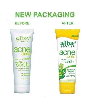 Alba Botanica Acnedote Face & Body Scrub Maximum Strength 8 oz - Pack of 3 - Buy Online on GoSupps.com
