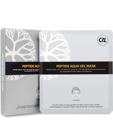 CRL Peptide Aqua Gel Mask 5 Pack Instant Hydration Soothing Cooling Healing Post-Treatment Post Microneedling Reduce Redness and Stinging Feeling