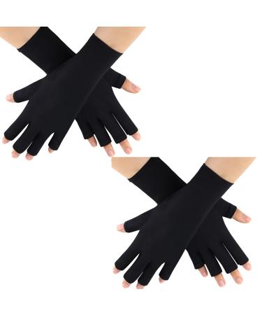 2 Pairs Anti UV Fingerless Gloves for Women Gel Nails Manicures Black Hand Protection Gel Manicures Nails Gloves UV Shield Glove for Nail Design from UV Light Lamp Manicure Dryer One Size Black - Buy Online on GoSupps.com