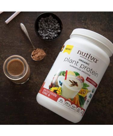 Nutiva Organic Chocolate Plant Protein Smoothie â€“ 22g Protein, Vegan, Non-GMO, Paleo, Gluten-Free, 1.4 lb - Buy Online on GoSupps.com