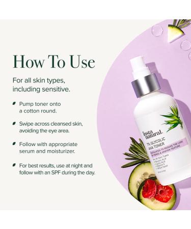 InstaNatural 7% Glycolic AHA Toner | Exfoliate & Refresh | 4 fl oz - Buy Online on GoSupps.com