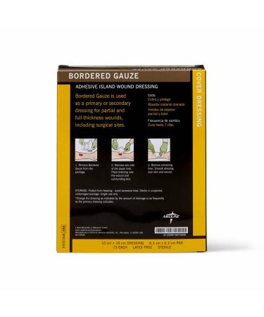 Medline Bordered Gauze Adhesive Island Dressing 4x4 15ct - Sterile Wound Care - Buy Online on GoSupps.com