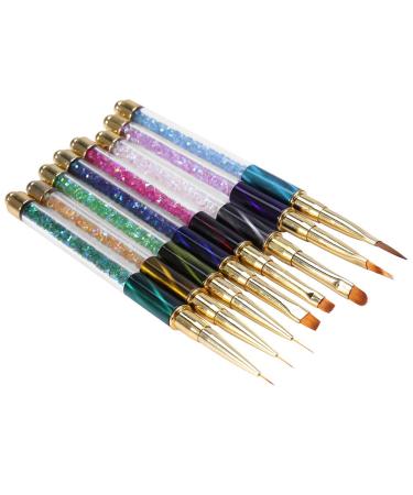 8x Nail Art Brush Set - UV Gel Liner & Gradient Painting Tools | Cat Eye Handle Manicure & Acrylic Brush Kit for Stunning Nail Designs - Buy Online on GoSupps.com