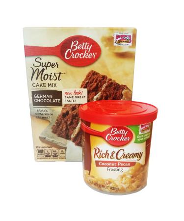 Betty Crocker Butter German Chocolate Cake Mix and Betty Crocker Coconut Pecan Frosting Bundle