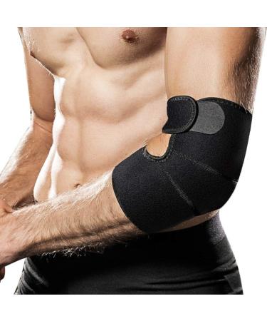 Hually Elbow Support Adjustable Neoprene Elbow Support Brace with Dual-Spring Stabiliser Elbow Strap for Golfers Elbow Tennis Elbow Arthritis Sports Injury Pain Relief and Provides Support