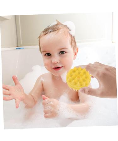 Buy Healeved Silicone Shampoo Brush - Double-Sided Exfoliating Loofah Scrubber for Adults & Kids | Massage Tool for Scalp & Body | 7x7cm Yellow - International Shipping Available - Buy Online on GoSupps.com